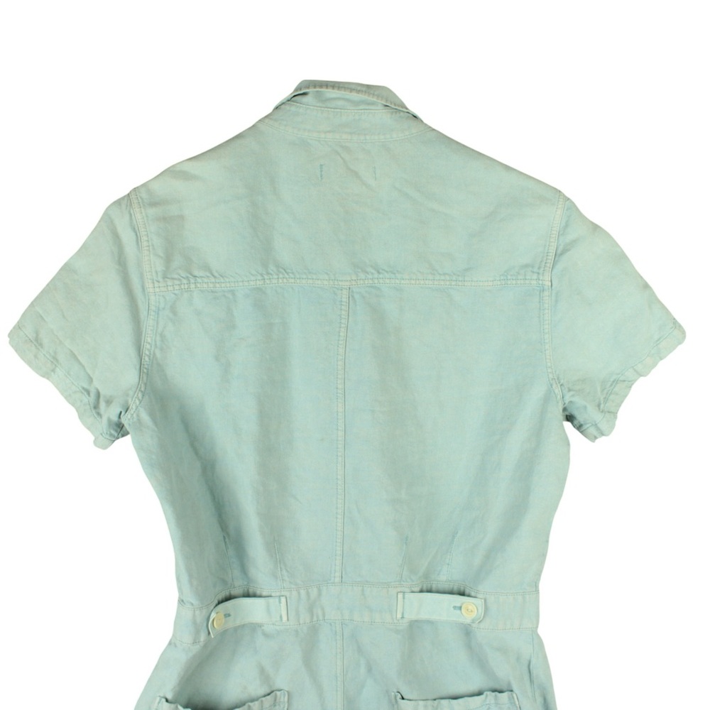 Outerknown Women Size XS Blue Denim Jumpsuit overalls Button shortalls - Picture 15 of 15